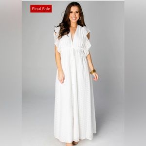 NWT Buddy Love AMELIA RUFFLE SLEEVE MAXI DRESS - WHITE EYELET